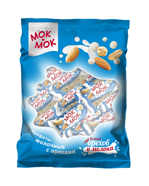 Конфеты неглазированные "МОК-МОК" "Молочные с орехами"                                              